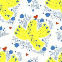 Seamless pattern with bird vector