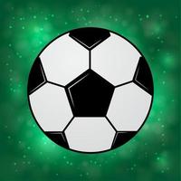 balón de fútbol sobre fondo verde brillante boreh borrosa. universo del concepto de fútbol. vida saludable, deporte y actividades en el mundo. plantilla para sus proyectos de diseño.
