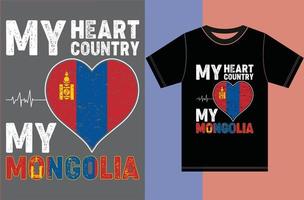 My Heart, My Country, My Mongolia. Typography Vector Design