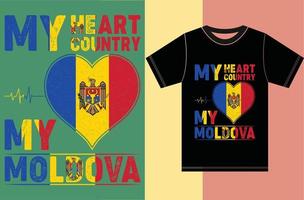 My Heart, My Country, My Moldova. Typography Vector Design