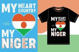 mi corazón, mi país, mi níger. diseño vectorial de tipografía vector