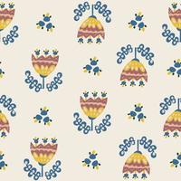 Ethnic abstract seamless patterns in bright colors vector