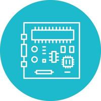 Motherboard Line Circle Background Icon vector