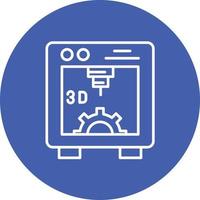 3d Printer Line Circle Background Icon vector