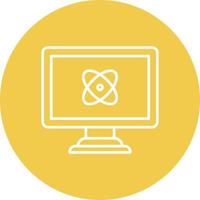 Quantum Computing Line Circle Background Icon vector