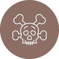 Skull Line Circle Background Icon vector