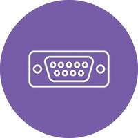 Vga Port Line Circle Background Icon vector
