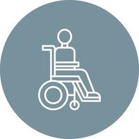 Disabled Person Line Circle Background Icon vector