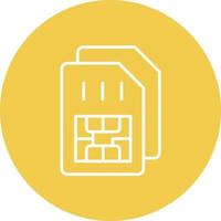 Sim Card Line Circle Background Icon vector