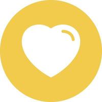 Heart Glyph Circle Background Icon vector