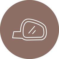 Side Mirror Line Circle Background Icon vector