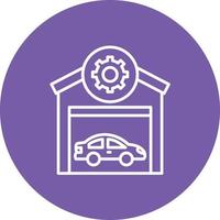Service Station Line Circle Background Icon vector