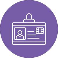 ID Card Line Circle Background Icon vector