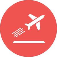 Plane Departure Glyph Circle Background Icon vector