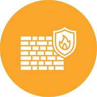 Firewall Glyph Circle Background Icon vector