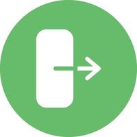 Logout Glyph Circle Background Icon vector