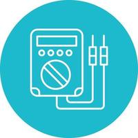 Voltmeter Line Circle Background Icon vector