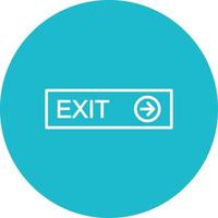 Exit Line Circle Background Icon vector