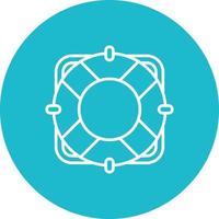 Life Raft Line Circle Background Icon vector