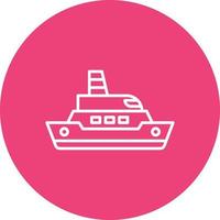 Ship Line Circle Background Icon vector