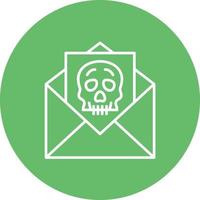 icono de fondo de círculo de línea pirateada de correo electrónico vector