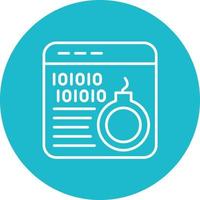 Cyber Bomb Line Circle Background Icon vector