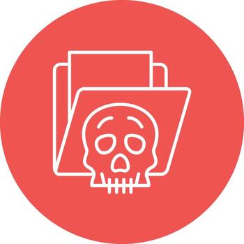 Folder Hacked Line Circle Background Icon vector