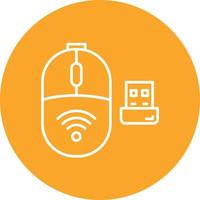 Wireless Mouse Line Circle Background Icon vector