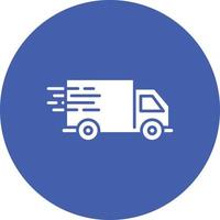 Delivery Truck Glyph Circle Background Icon vector