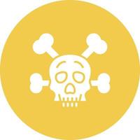 Skull Glyph Circle Background Icon vector