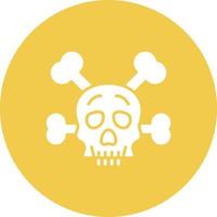 Skull Glyph Circle Background Icon vector