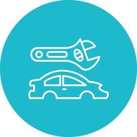 Car Body Repair Line Circle Background Icon vector