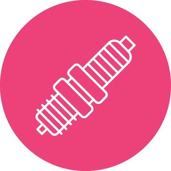 Spark Plug Line Circle Background Icon vector