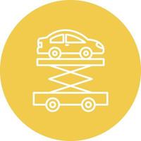 Car Lift Line Circle Background Icon vector