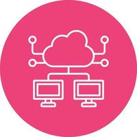 Cloud Computing Line Circle Background Icon vector