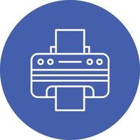 Printer Line Circle Background Icon vector
