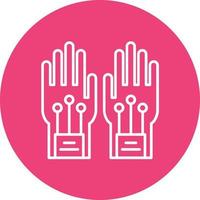 Wired Gloves Line Circle Background Icon vector