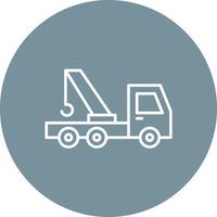 Tow Truck Line Circle Background Icon vector