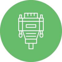 Vga Cable Line Circle Background Icon vector