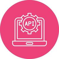 API Line Circle Background Icon vector