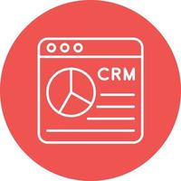 icono de fondo de círculo de línea crm vector