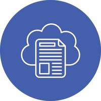 Cloud Storage Line Circle Background Icon vector