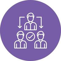 Delegate Line Circle Background Icon vector
