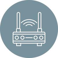 icono de fondo de círculo de línea de enrutador wifi vector