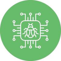 Cyber Attack Line Circle Background Icon vector