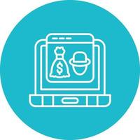 Online Robbery Line Circle Background Icon vector