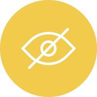 Hide Line Circle Background Icon vector