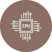 icono de fondo de círculo de línea de procesador de cpu vector