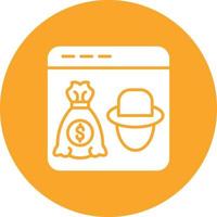 Robbery Glyph Circle Background Icon vector