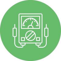 Voltmeter Line Circle Background Icon vector